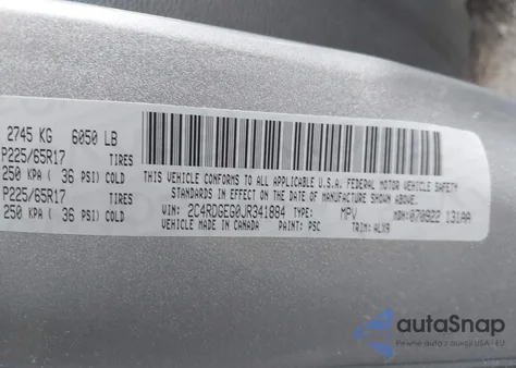 2018 Dodge Grand Caravan Gt из США, поврежденный, VIN 2C4RDGEG0JR341884